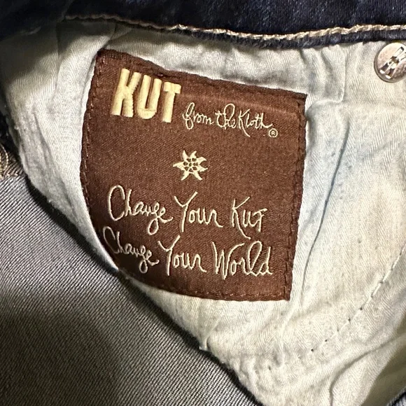 Kut from the Kloth Katy Ankle Straight Leg Dark Wash jeans 6 raw hem - Picture 6 of 8